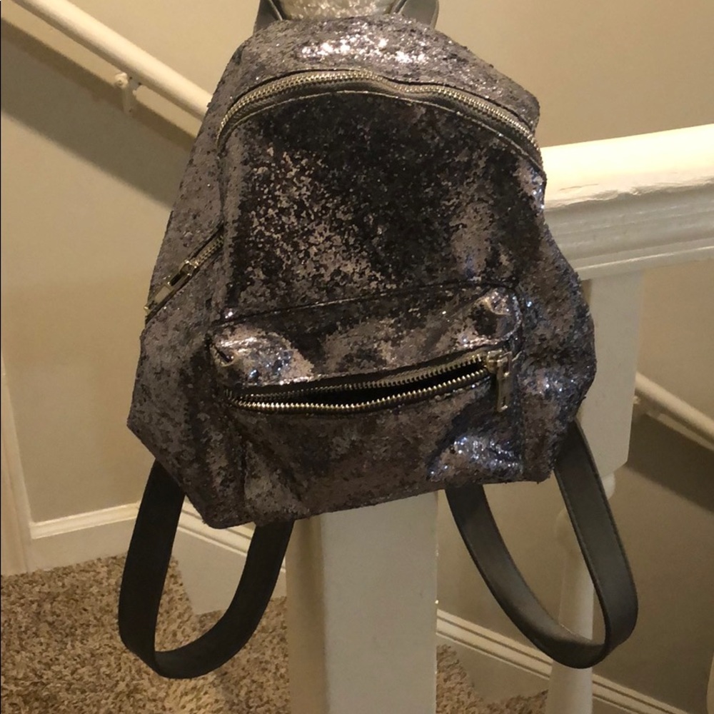 Mossimo Silver Sparkle Mini Backpack - image 1
